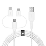 LOGiiX 3 in 1 Multi Cable 1.5M USB-A to Micro USB/USB-C/Lightning - White