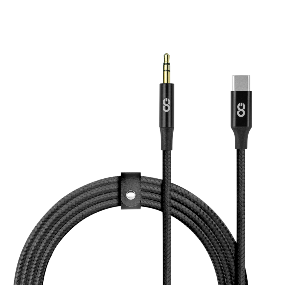 LOGiiX Piston Connect Braid 1M Aux to USB-C - Black