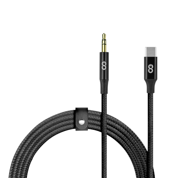 LOGiiX Piston Connect Braid 1M Aux to USB-C - Black