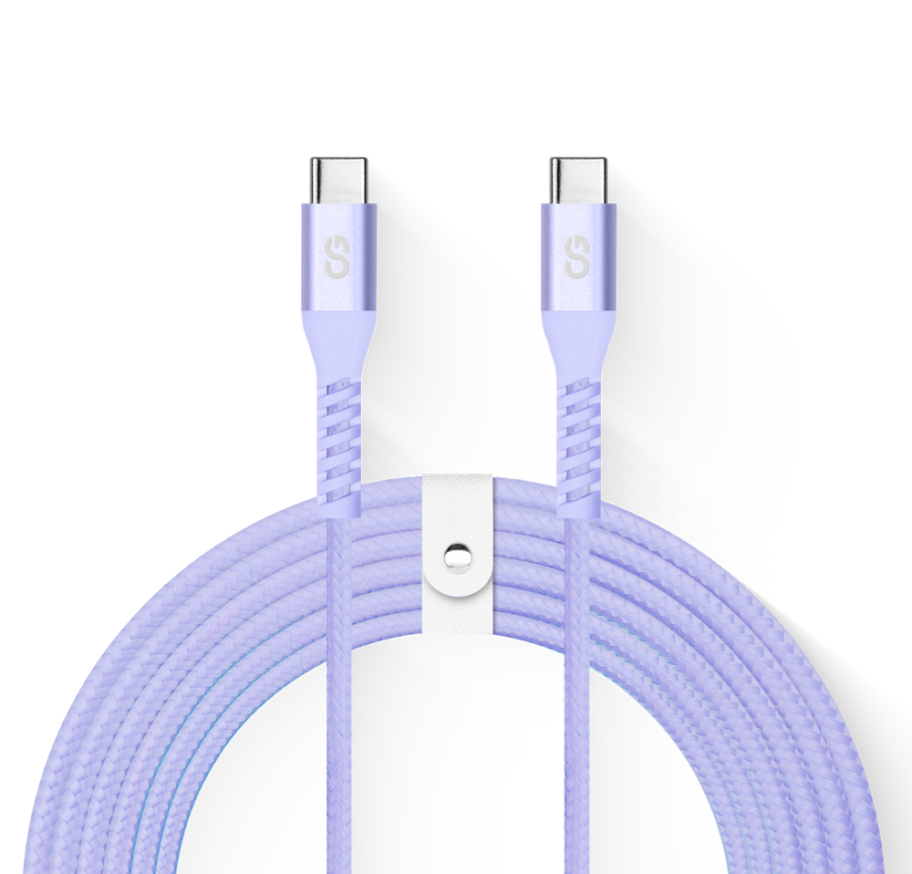 LOGiiX Vibrance Braid 100W XL 3M USB-C to USB-C - Lavender
