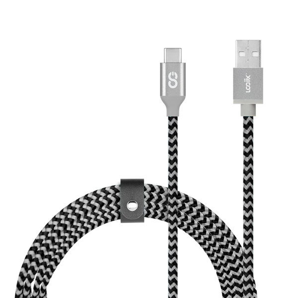 LOGiiX Piston Connect Braid 1.5M USB-A to USB-C - Grey/Black