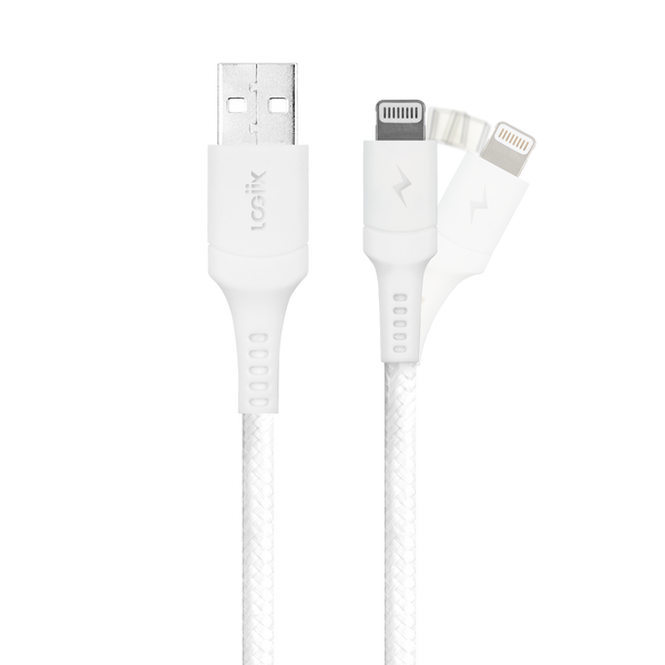 LOGiiX Sync & Charge Anti Stress 1.5M USB-A to Lightning - White