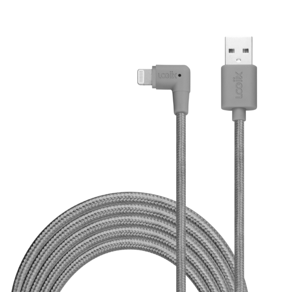 LOGiiX Piston Connect XL 90 3M USB-A to Lightning- Graphite Grey