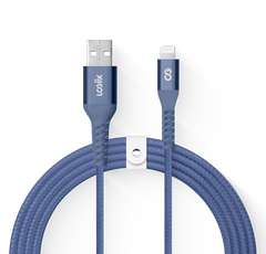 LOGiiX Vibrance Braid 1.2M USB-A to Lightning - Midnight Blue