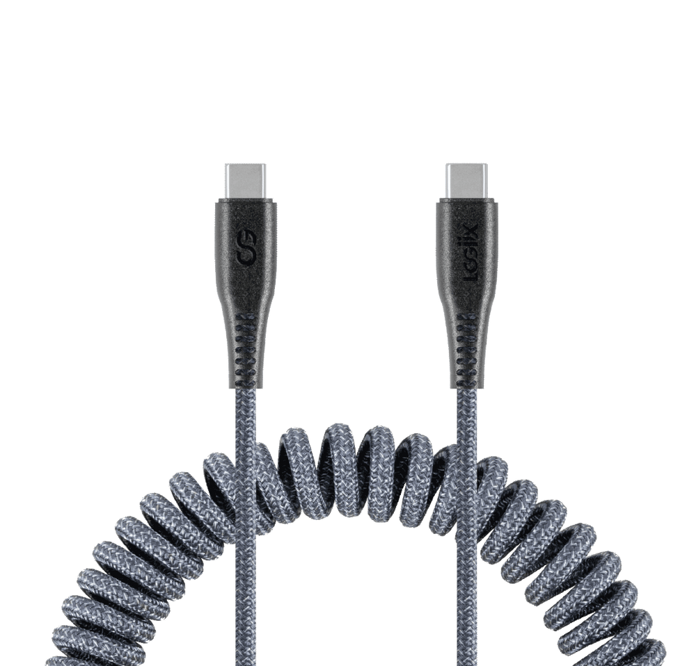 LOGiiX Piston Connect Coil USB-C to USB-C - Grey