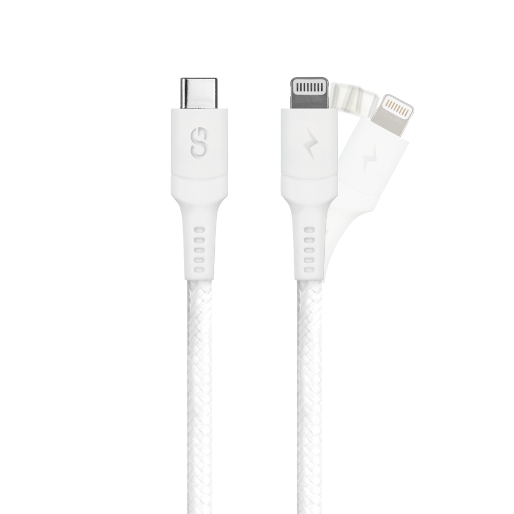 LOGiiX Sync & Charge Anti Stress 1.5M USB-C to Lightning - White
