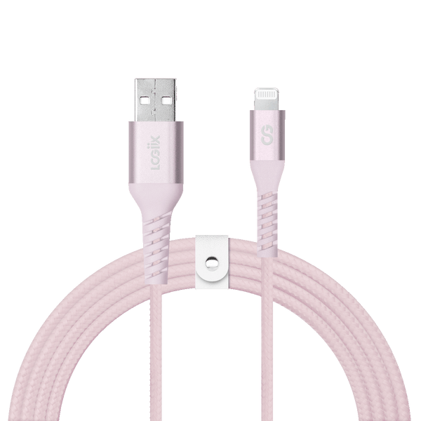 LOGiiX Vibrance Braid 1.2M USB-A to Lightning - Blush