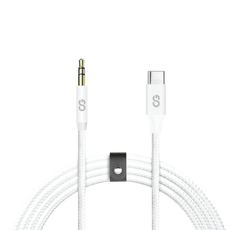 LOGiiX Piston Connect Braid 1M Aux to USB-C - White