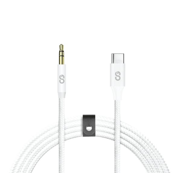 LOGiiX Piston Connect Braid 1M Aux to USB-C - White