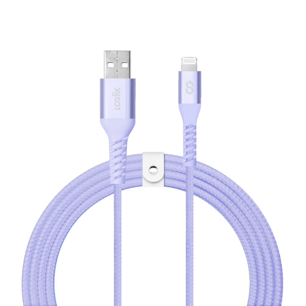 LOGiiX Vibrance Braid 1.2M USB-A to Lightning - Lavender