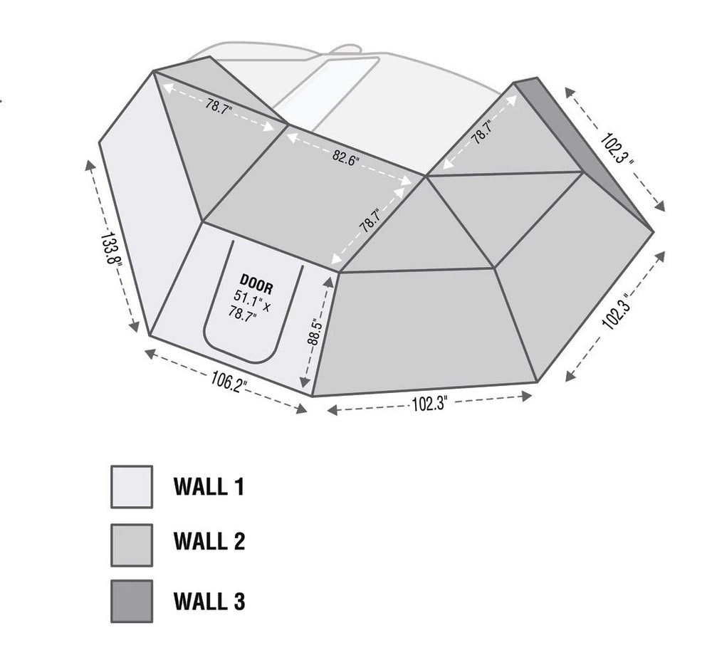 Overland Vehicle Systems OVS Nomadic Awning 270 - Side Wall 3