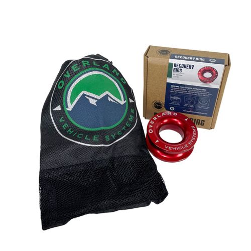Overland Vehicle Systems OVS Recovery Ring 2.5in 10,000 lb. Red With Storage Bag