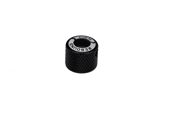 Short rebound knob for Ridetech HQ Shocks, aluminum, black.