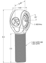 Ridetech Suspension R Joint Xl 1In X 14 Rh (Incl Spacers To Create 9/16In Id X 25/8In Width)