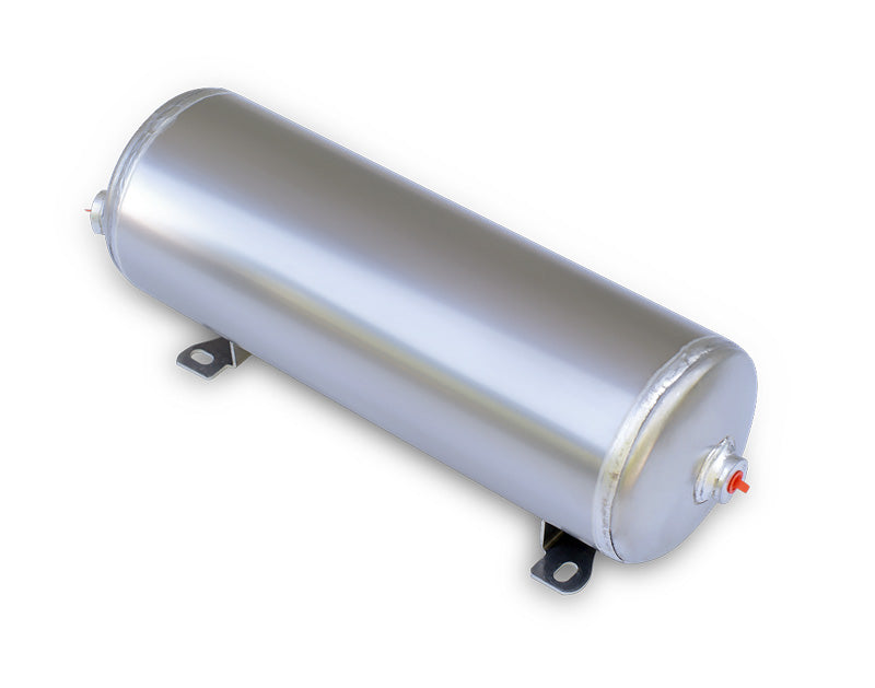 Ridetech Suspension 2 gallon aluminum air tank with two 1/4" npt ports and one 1/8" npt port.