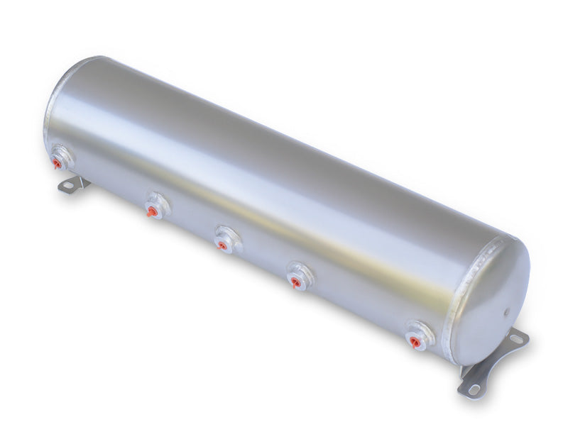 Ridetech Suspension 5 gallon aluminum air tank with four 1/4" npt ports and one 1/8" npt port.