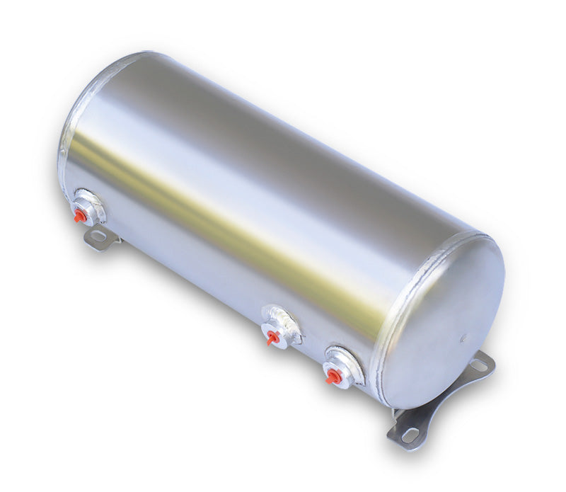 Ridetech Suspension 3 gallon aluminum air tank with two 1/4" npt ports and one 1/8" npt port.