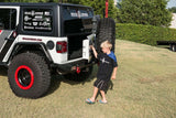 Road Armor 2018-2024 Wrangler Stealth Rear Mid Width Non Winch Bumper Tire Carrier Texture Black Lights Sold Sep