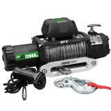 RFX 12000lbs Winch w/100ft Synthetic Rope 6.0hp Series Wound Motor Roller Fairlead