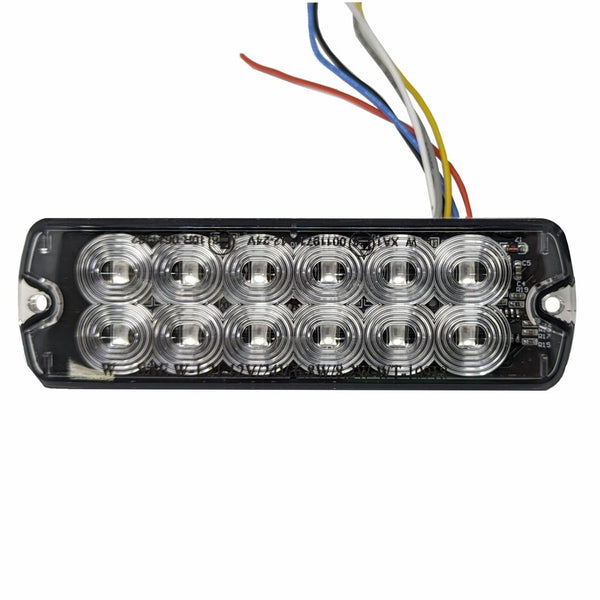 Brightsource Light Bar 5.1in x 1.6in 2-Row Warning 12 LED SAE CL 1 Surface Mount 19 Flash Patterns - Amber (LIS19SM12A)