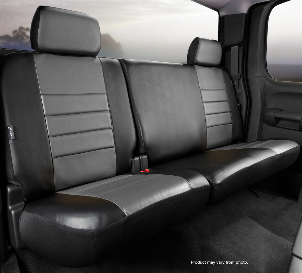 FIA Seat Cover Rear Second LeatherLite Bench 60/40 - Gray/Black (FISL62-38GRAY)