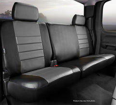 FIA Seat Cover Rear Second LeatherLite Bench 60/40 - Gray/Black (FISL62-51GRAY)