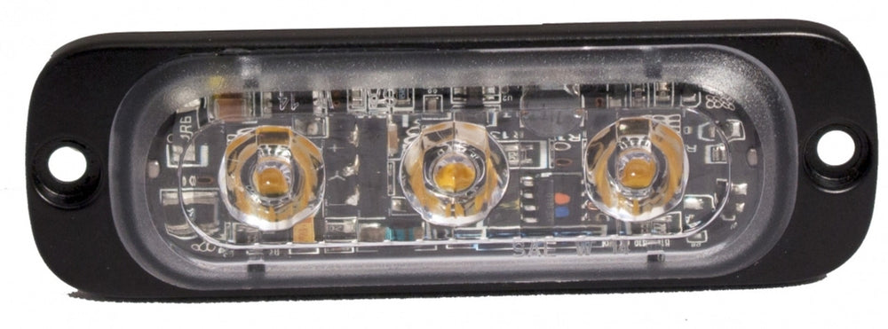 Safety Whip SWS Warning Systems Ultra License Plate Head 3 LED Surface Mount 12-24V - Amber