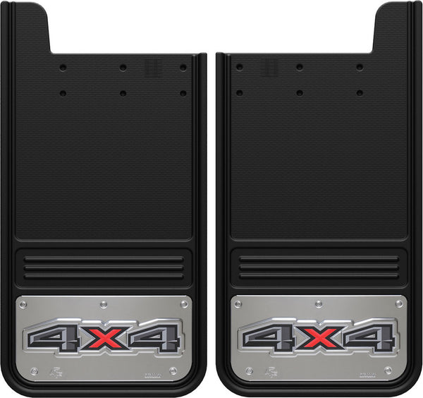Truck Hardware Mudflap Pair Gatorback Universal 12x23 Rectangular Aluminum Screws in4x4in Logo - Stainless Steel (TH-GA12234X4-2)