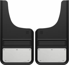 Truck Hardware Mudflap Pair Gatorback Universal 12x23 Moon Cut Aluminum Screws - Stainless Steel (TH-GA1223CUTSS)