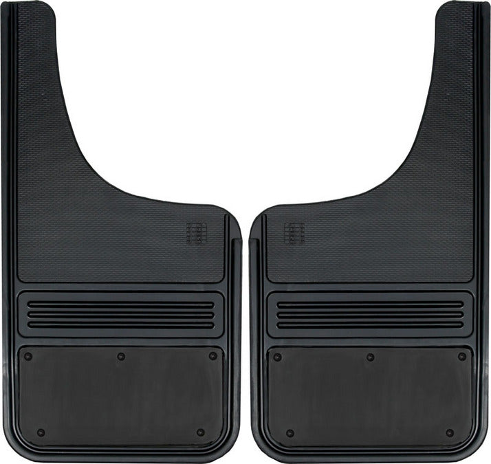 Truck Hardware Mudflap Pair Gatorback 12x23 Moon Cut No Plate - Black (TH-GB1223CUTBK)