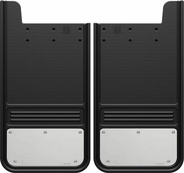 Truck Hardware Garde-boue Gatorback rectangulaires 12x23 (paire), noir/enveloppant - inox (TH-GB1223SS)