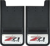 Truck Hardware Mudflap Pair Gatorback 12x23 Rectangular inZ71 4x4in Logo - Stainless Steel