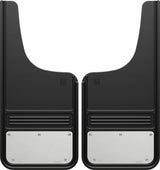 Truck Hardware Mudflap Pair Gatorback 12x26 Moon Cut - Stainless Steel