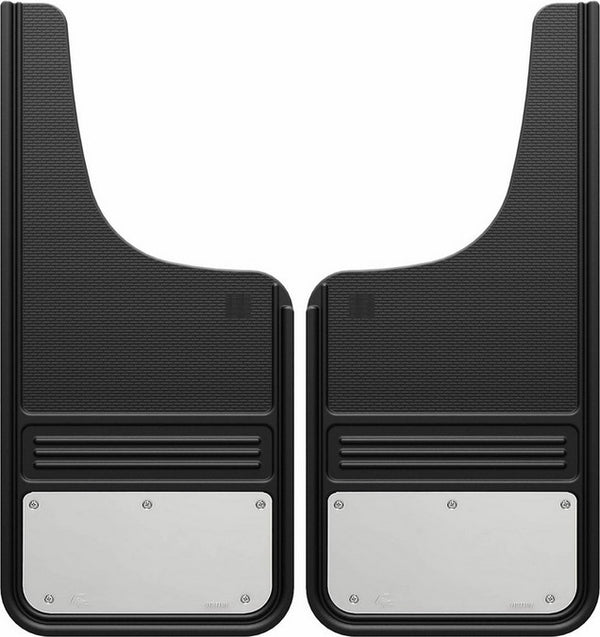 Truck Hardware Mudflap Pair Gatorback 12x26 Moon Cut - Stainless Steel (TH-GB1226CUTSS)