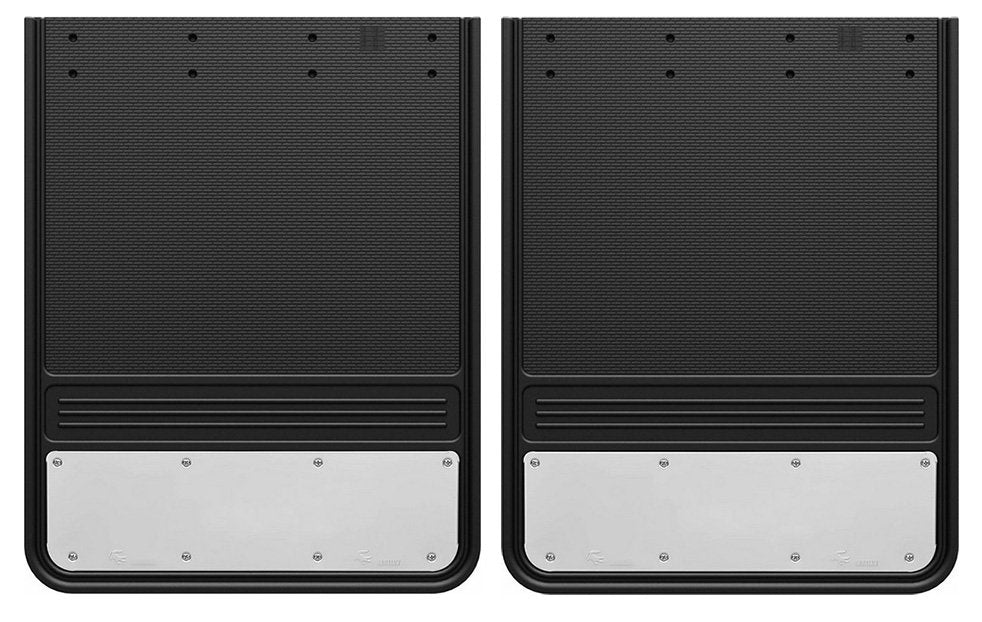 Paire de bavettes Gatorback pour camion 19x24 rectangulaires pour roues jumelées - Acier inoxydable