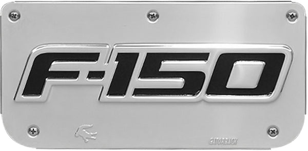 Truck Hardware Mudflap Plate Only Gatorback 12in Black inF150in Logo - Stainless Steel (TH-GB755630)