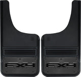 Truck Hardware Mudflap Pair Gatorback Universal 12X23 Cut inFX4in Logo - Gunmetal