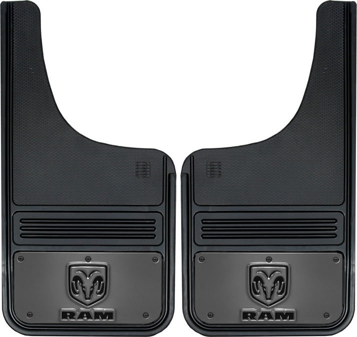 Quincaillerie de camion Bavettes (paire) Gatorback universelles 12x23 logo Ram V découpé - Gunmetal