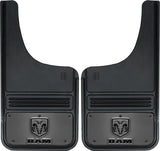 Truck Hardware Mudflap Pair Gatorback Universal 12X23 Cut Ram V Logo - Gunmetal