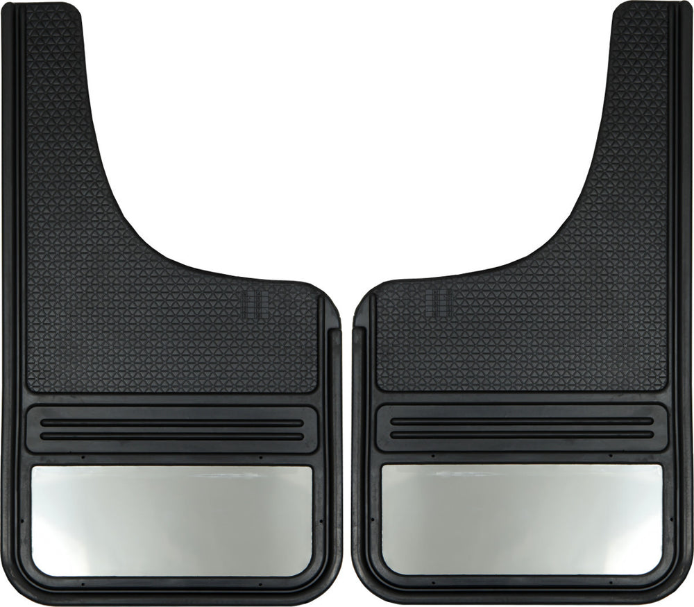 Truck Hardware Mudflap Universal 12X22 MoonCut - Stainless Steel (TH-RB1222CUTSS)