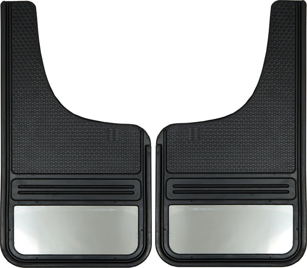 Truck Hardware Mudflap Universal 12X22 MoonCut - Stainless Steel (TH-RB1222CUTSS)