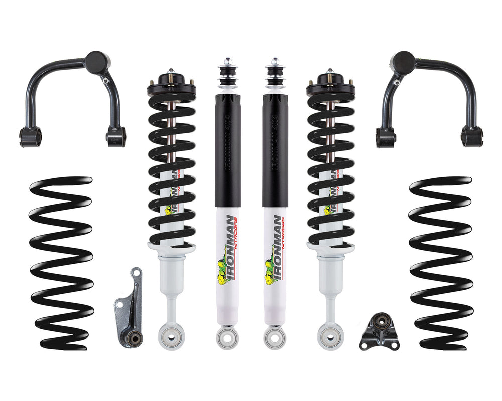 Ironman 4x4 - 3" Nitro Gas Suspension Lift Kit - Stage 2 - Black Coils — 2024+ Toyota Tacoma (TOY093CAKGS2P-B)