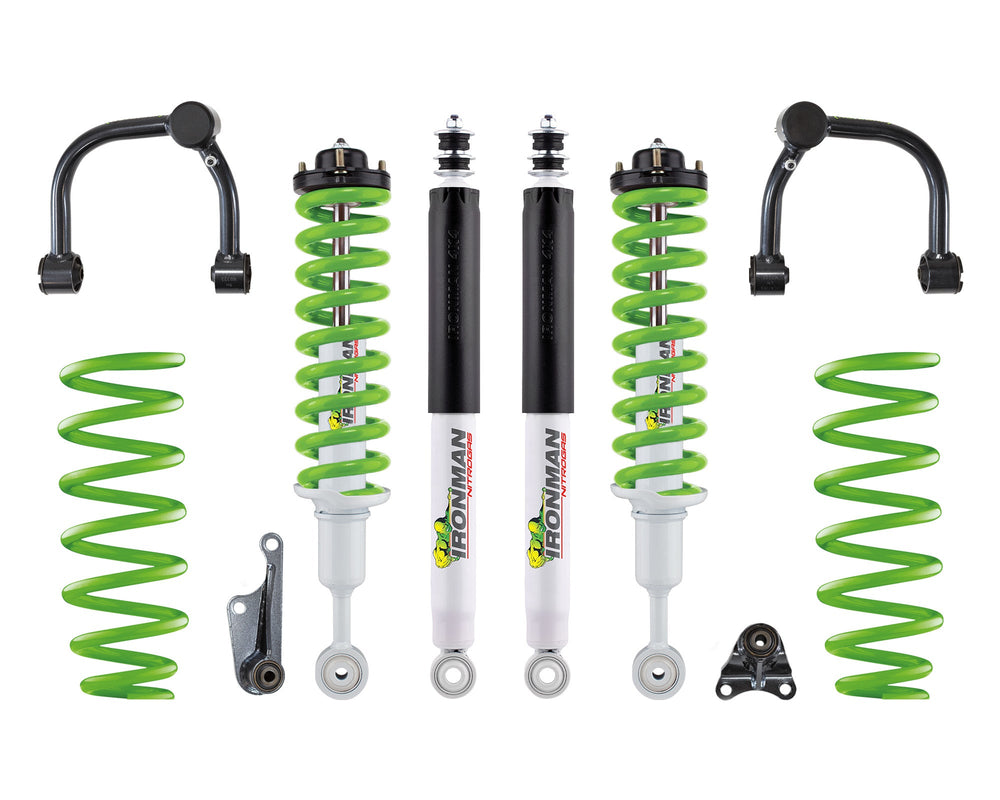 Ironman 4x4 - 3" Nitro Gas Suspension Lift Kit - Stage 2 - Green Coils — 2024+ Toyota Tacoma (TOY093AAKGS2P-G)