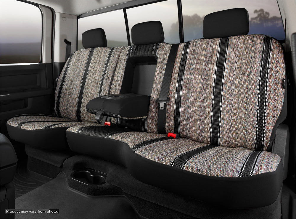 FIA Seat Cover Rear Wrangler Bench Seat W/Cup Holder Armrest - Black (FITR42-80BLACK)