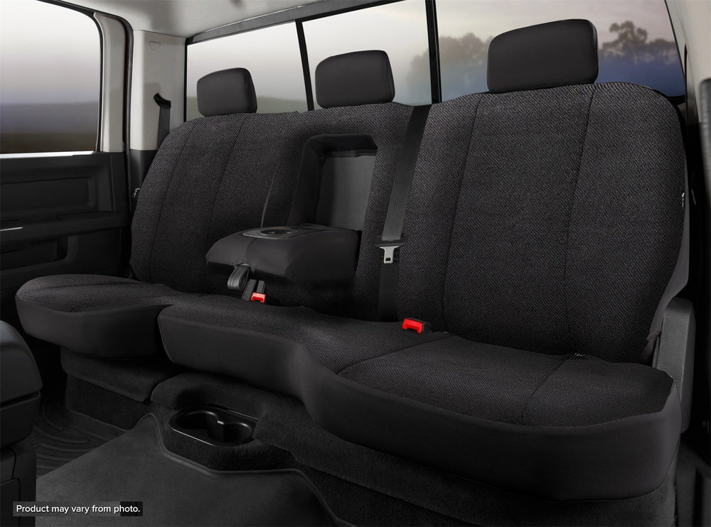 FIA Seat Cover Rear Wrangler Bench Seat W/Cup Holder Armrest - Black (FITRS42-79BLACK)