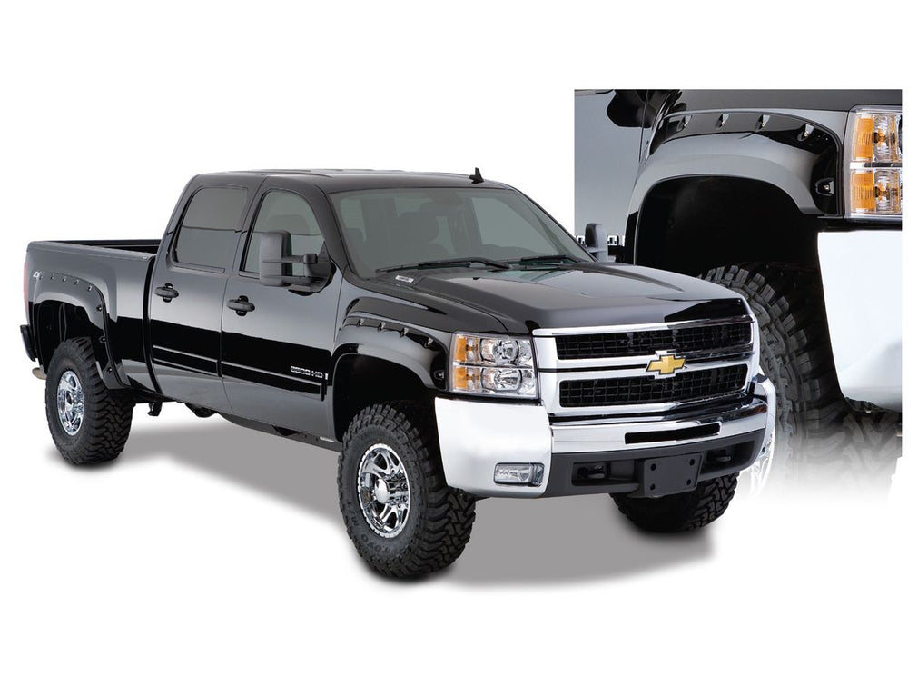 Extensions d'ailes style Pocket 4 pièces - Noires (Chevrolet Silverado 1500 07-13/2500/3500 Heavy Duty 07-14)