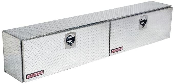 Weather Guard Tool Box Hi-Side Top Side 2 Doors 90.25 in. L x 13.25 in. W x 16 in. H - Bright Aluminum (WG390-0-02)