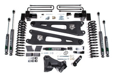 Zone Offroad 4" Lift Kit with Radius Arm — Gas, Block Kit With Factory Overload, FOX 2.0 Adventure Series — 2017-2019 Ford F-250/F-350 Super Duty, 4WD (ZONF105F)