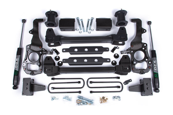Zone Offroad 5" Radius Arm Lift Kit — 3" Rear Block, 2-Leaf Main, No Shocks, Gas — 2023-2026 Ford F-250 / F-350 Super Duty, 4WD (ZONF125)