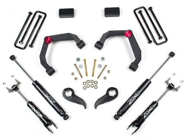Zone Offroad Ensemble de rehaussement de 3 po à bras de suspension supérieurs — pour camions avec ressorts de surcharge — 2011-2019 Chevy Silverado 2500 HD / Chevy Silverado 3500 HD / GMC Sierra 2500 HD et plus (ZONC38N)